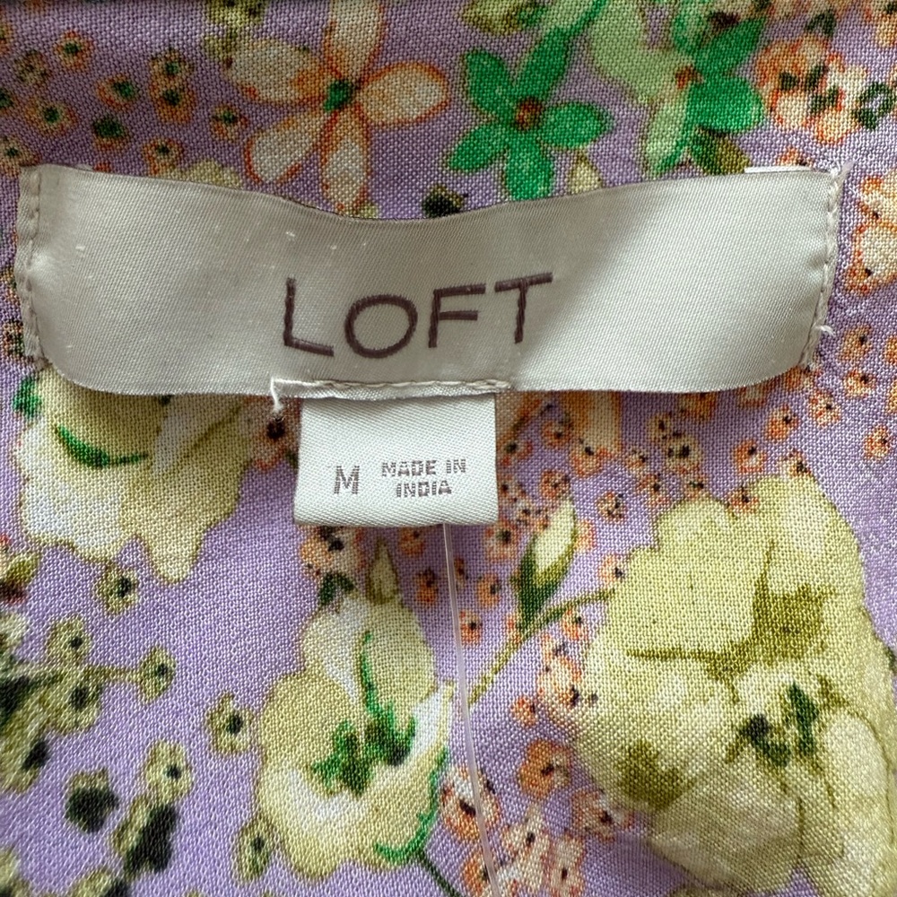 Loft Floral Patchwork Utility Shirt Cottagecore G… - image 5